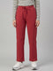 Women Coral Solid Regular Fit Lower