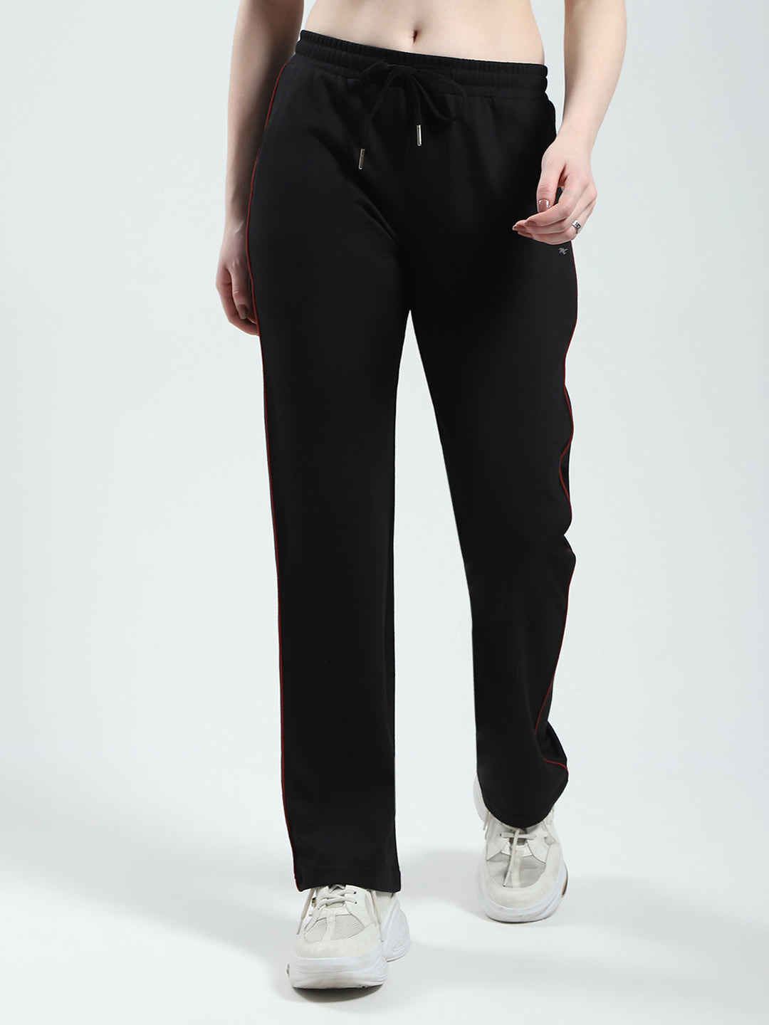 Women Black Solid Regular Fit Lower