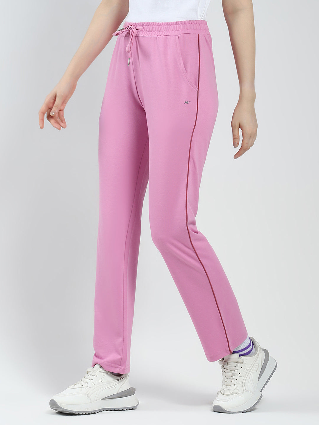 Women Pink Solid Regular Fit Lower