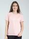 Women Peach Printed Round Neck Half Sleeve Top
