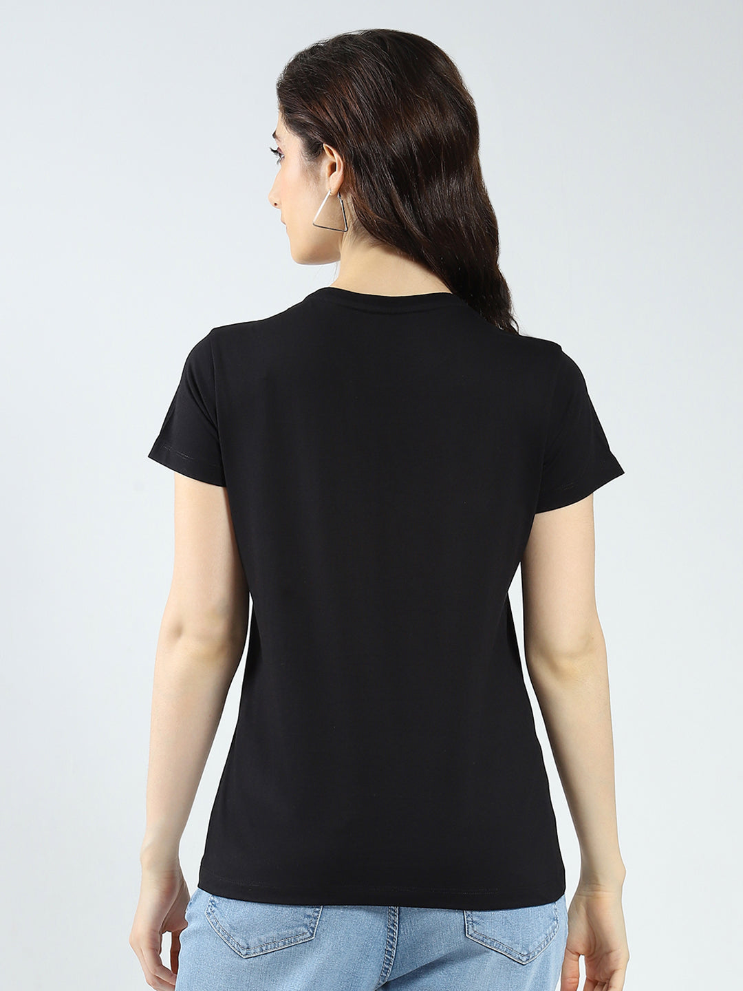 Women Black & Red Printed Round Neck Half Sleeve Top 2Pc Set