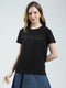 Women Black Solid Round Neck Half Sleeve Top