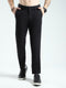 Men Black Solid Slim Fit Trouser