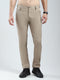 Men Khaki Solid Slim Fit Trouser