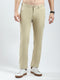 Men Khaki Solid Slim Fit Trouser