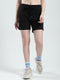 Women Black Solid Regular Fit Short