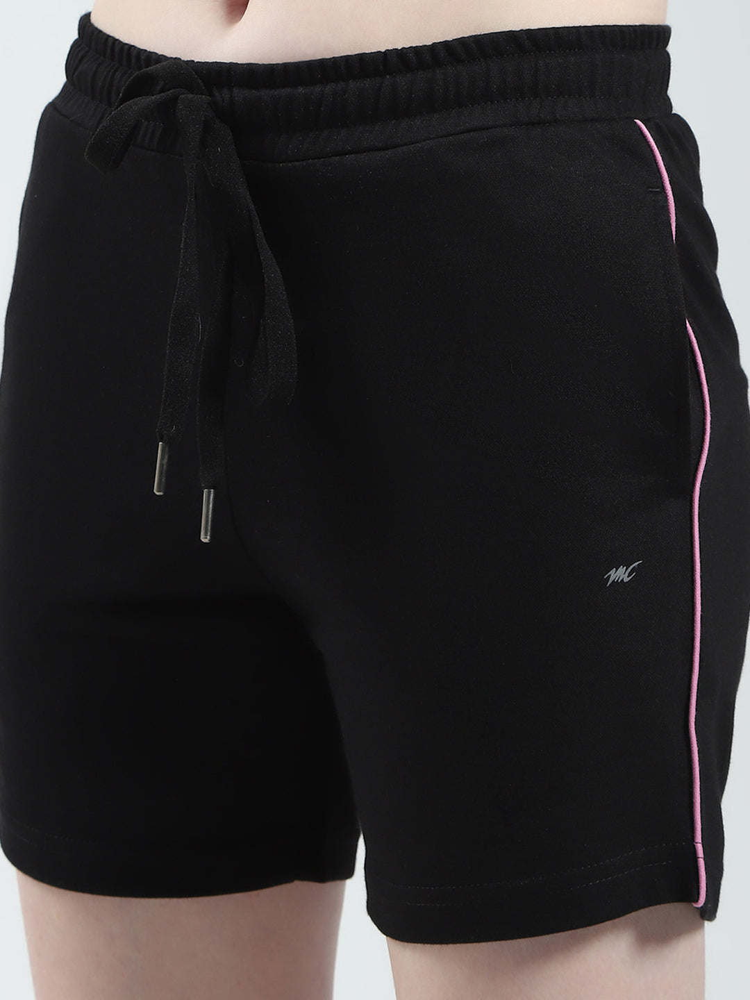 Women Black Solid Regular Fit Short
