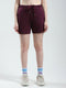 Women Maroon Solid Regular Fit Short