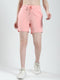Women Peach Solid Regular Fit Short