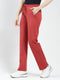 Women Rust Solid Regular Fit Lower