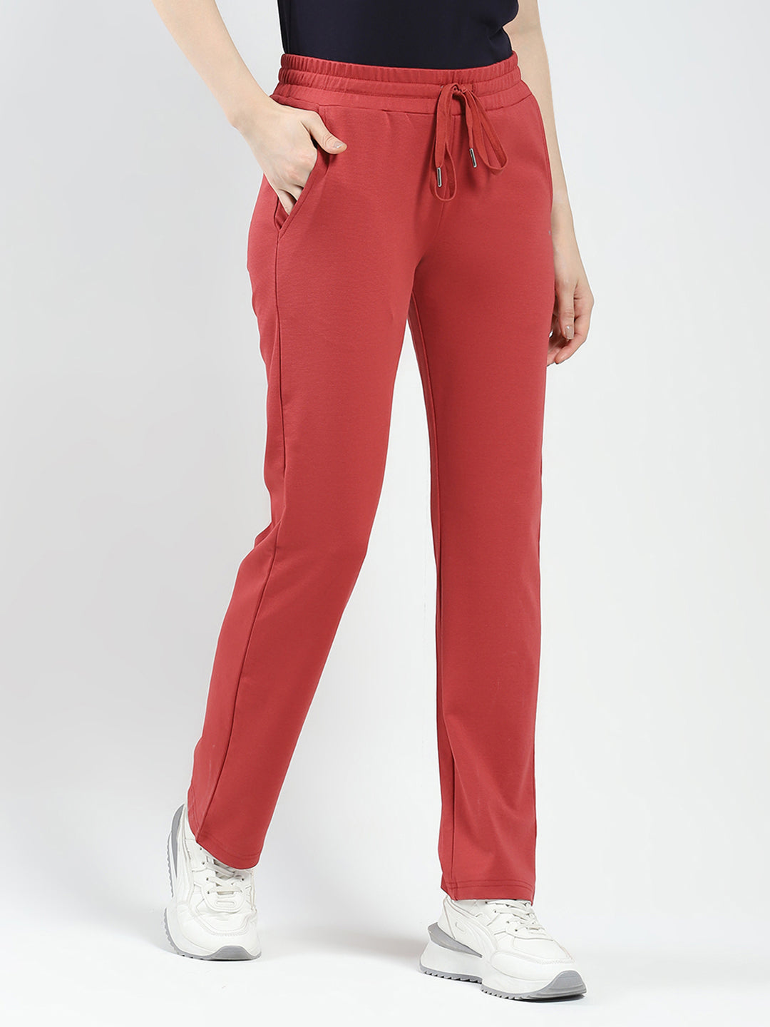 Women Rust Solid Regular Fit Lower