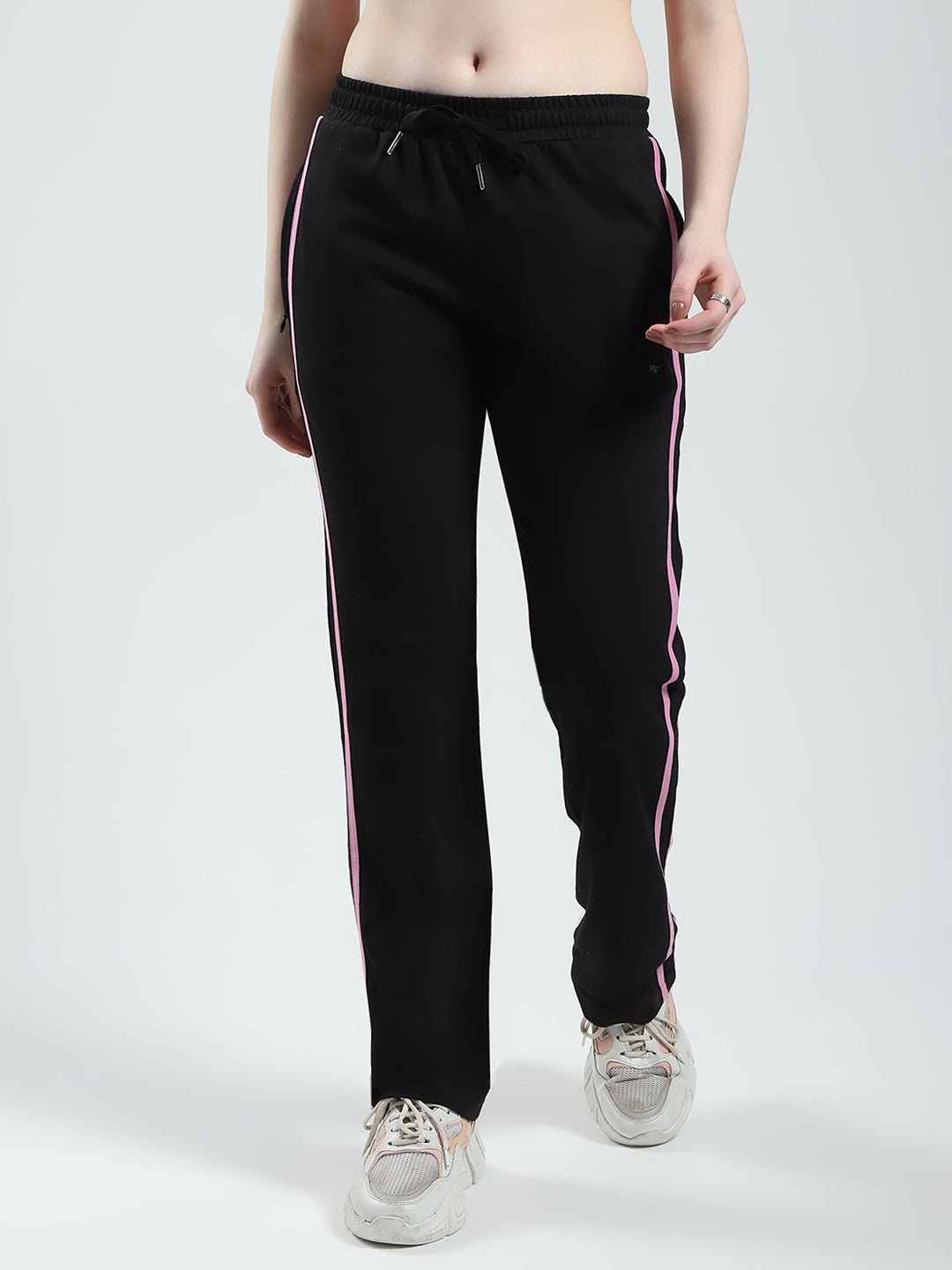 Women Black Solid Regular Fit Lower