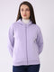 Women Purple Solid Hooded Full Sleeve Sweatshirt