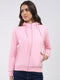 Women Pink Solid Hooded Full Sleeve Sweatshirt