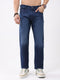 Men Blue Solid Straight Fit Denim