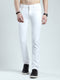 Men White Solid Narrow Fit Denim