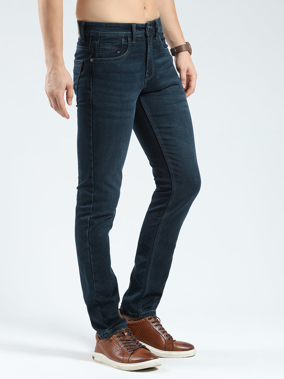 Men Blue Light Wash Skinny Fit Denim