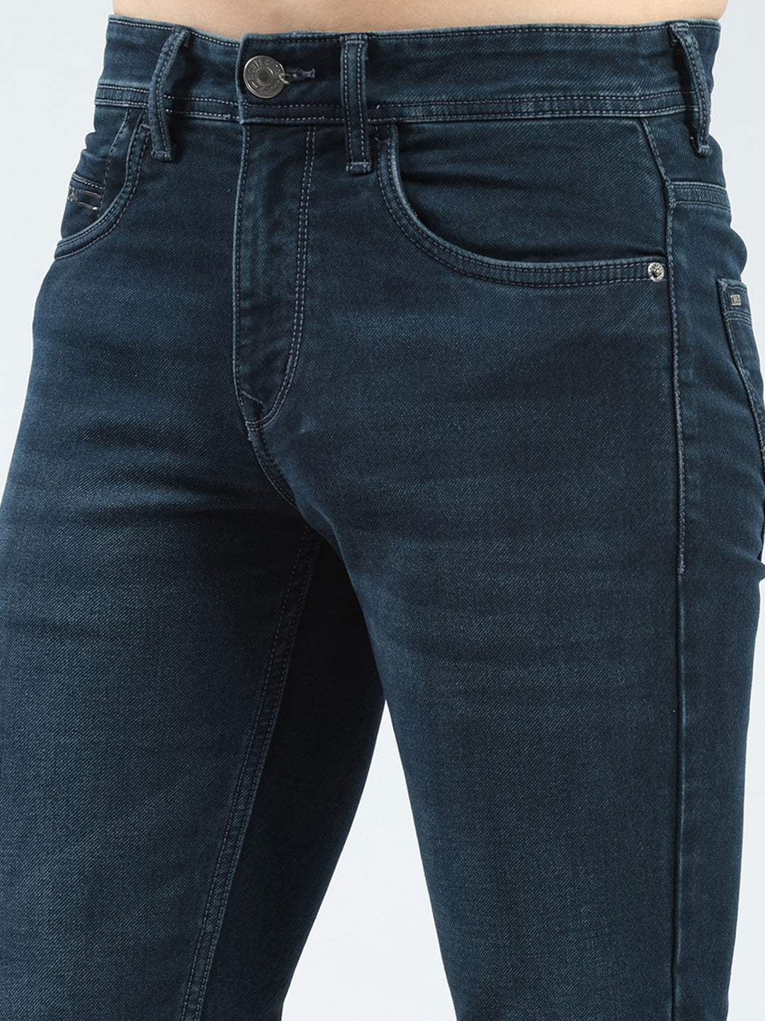 Men Blue Light Wash Skinny Fit Denim