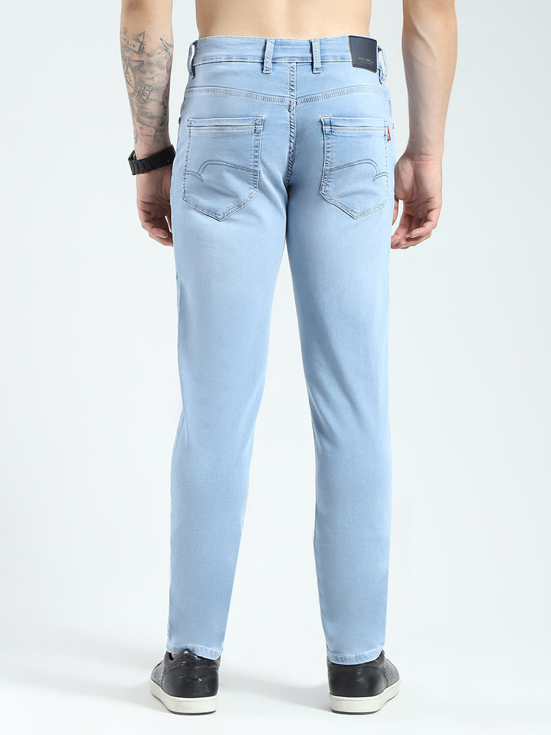 Men Blue Solid Skinny Fit Denim