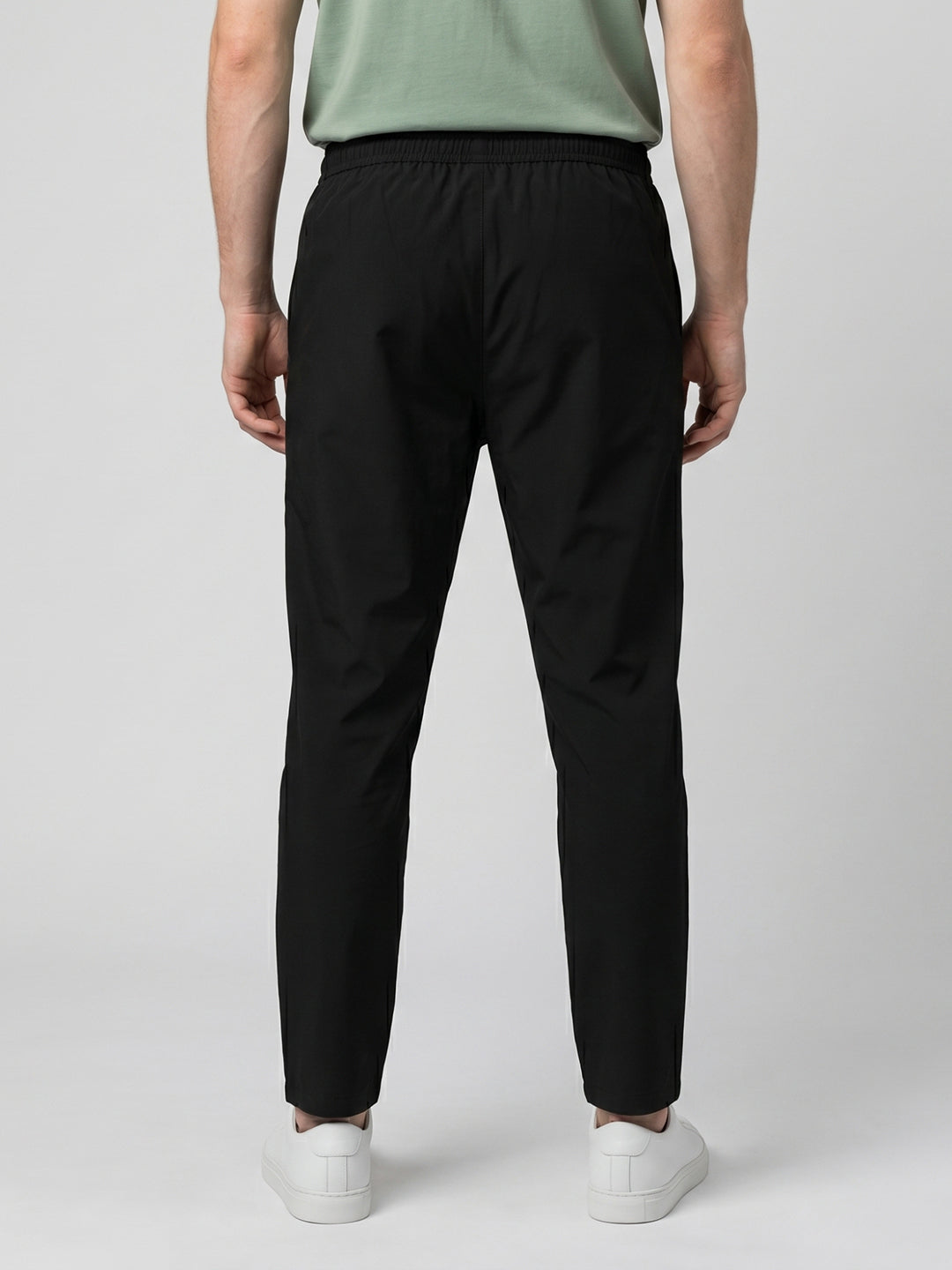 Men Black Solid Regular Fit Lower