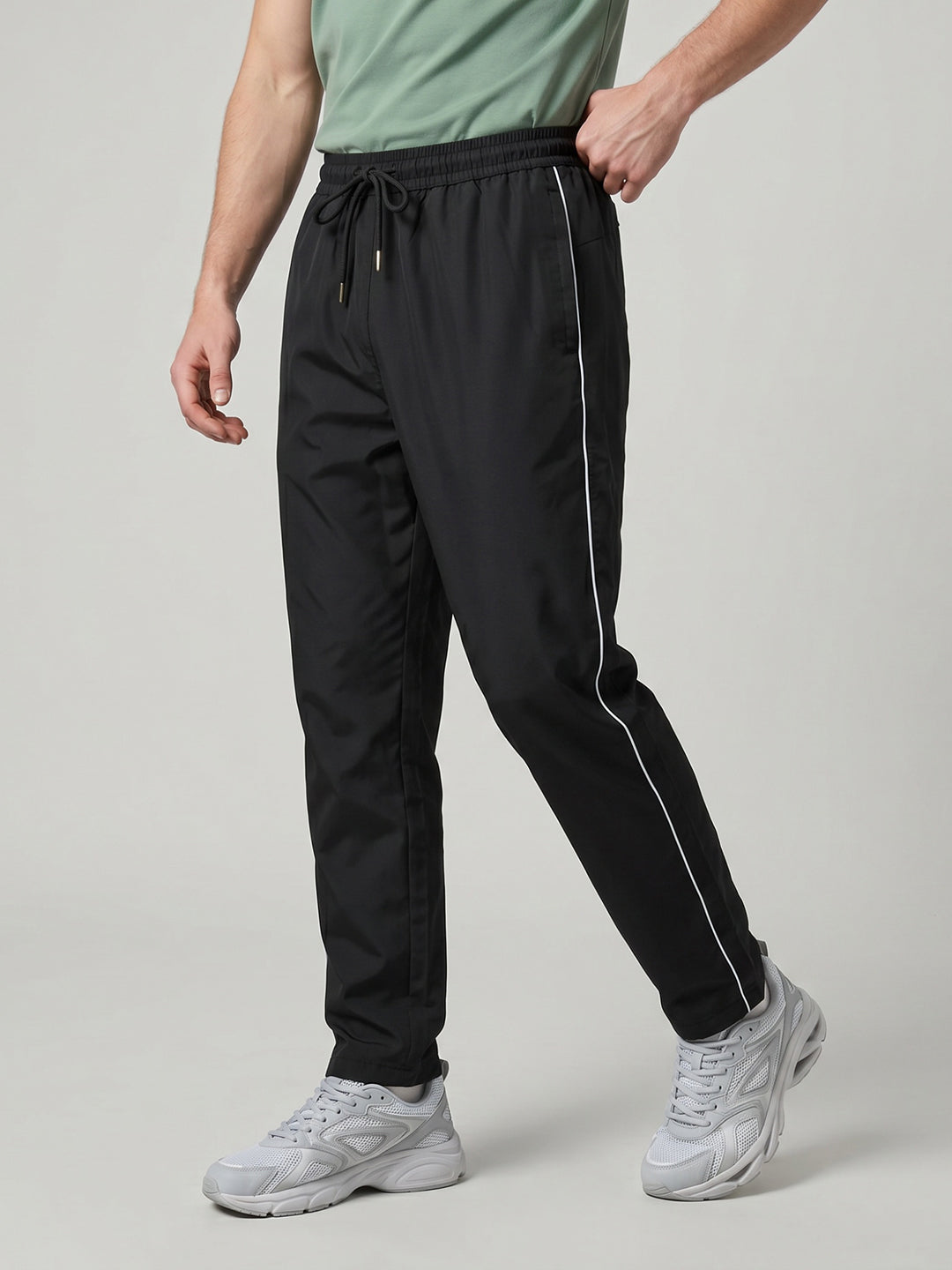 Men Grey Solid Regular Fit Lower