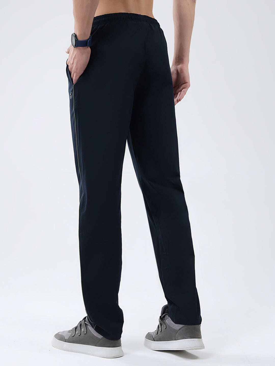 Men Blue Solid Regular Fit Winter Lower