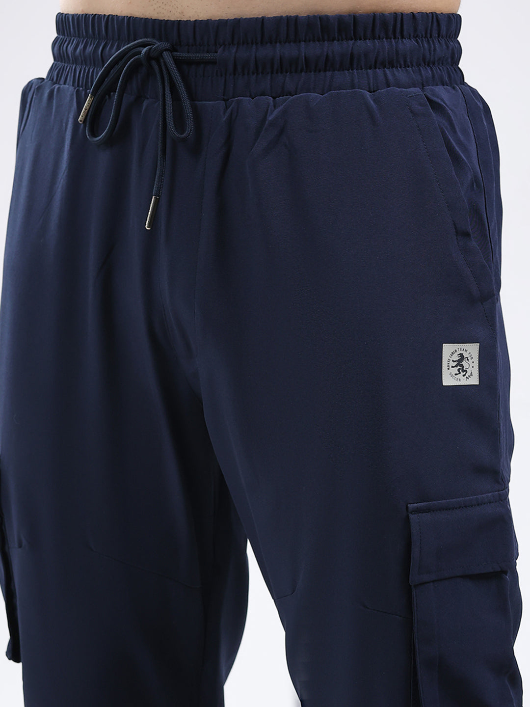 Men Blue Solid Regular Fit Winter Lower