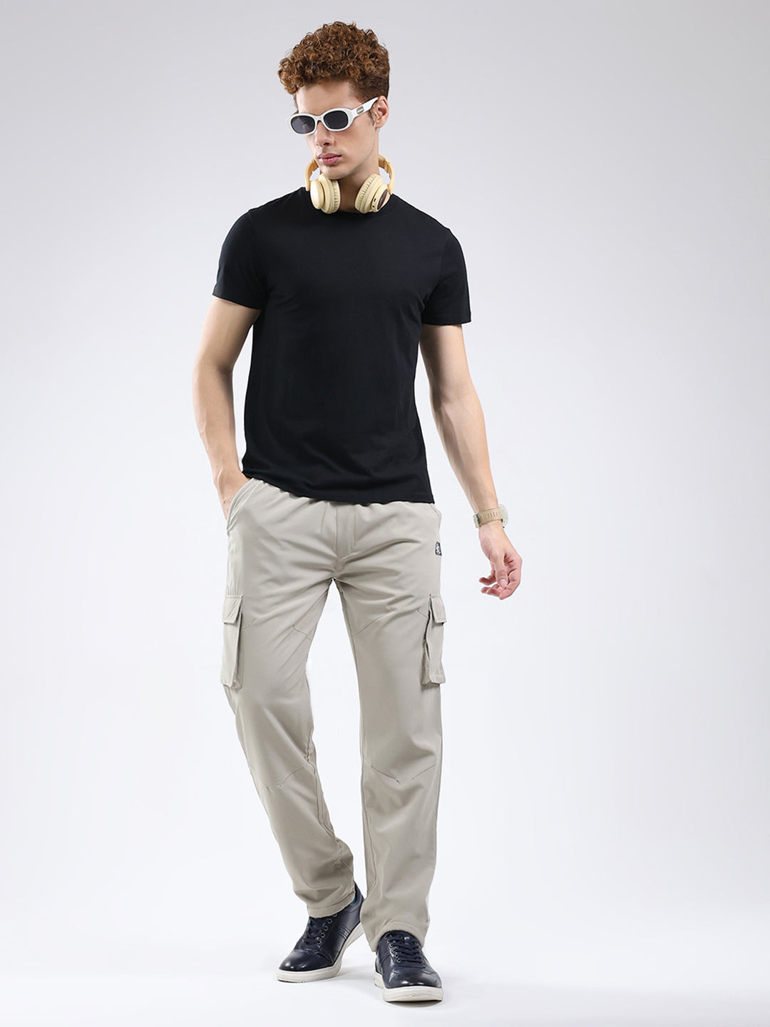Men Beige Solid Regular Fit Winter Lower
