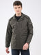 Men Green Solid Hooded Full Sleeve Jacket