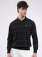 Men Black Solid Collar Full Sleeve Winter T-Shirt