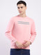 Men Pink Solid Round Neck Full Sleeve Sweatshirt