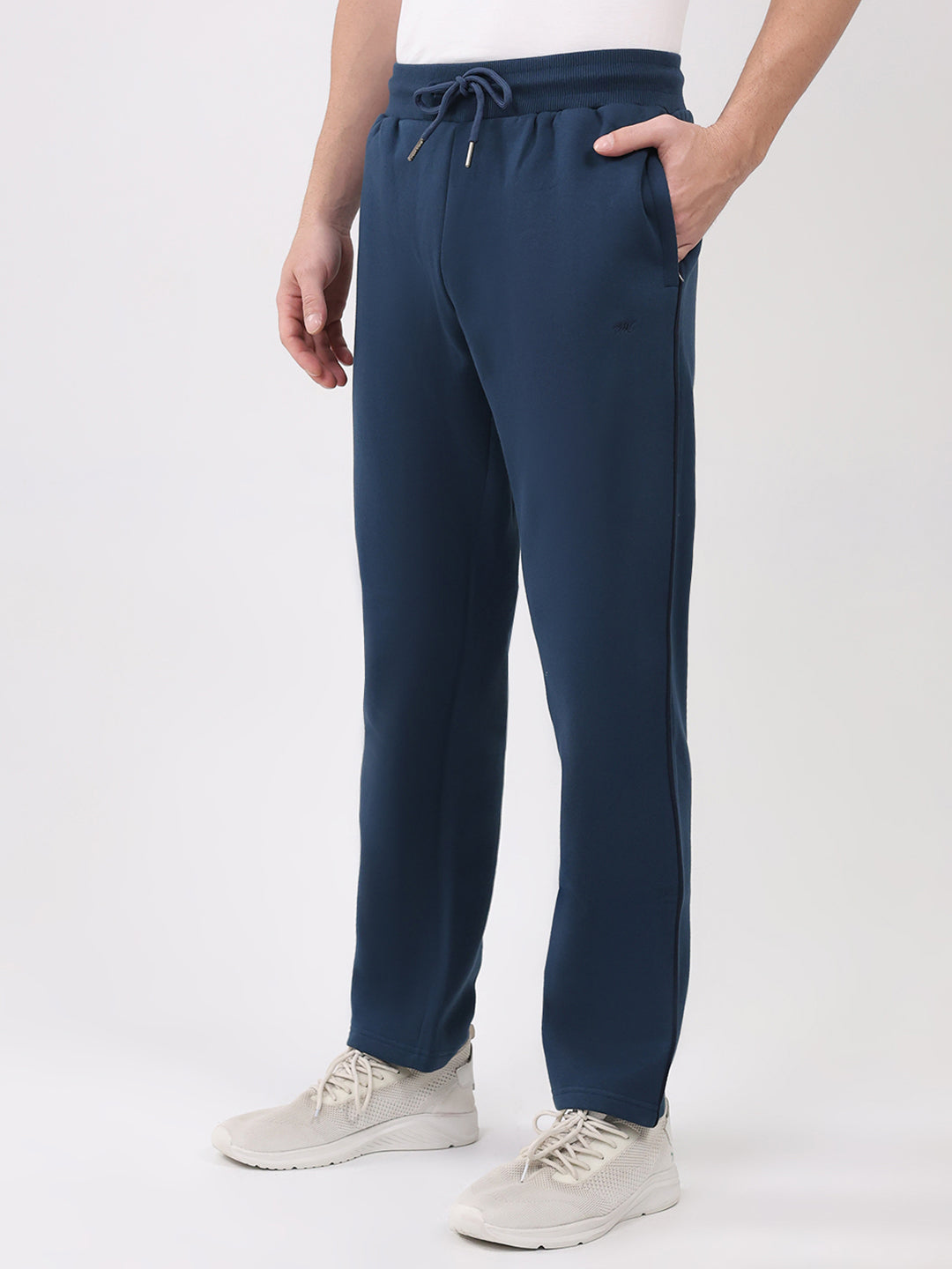 Men Blue Solid Collar Full Sleeve Winter Tracksuit