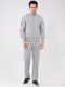 Men Grey Embroidered Collar Full Sleeve Winter Tracksuit