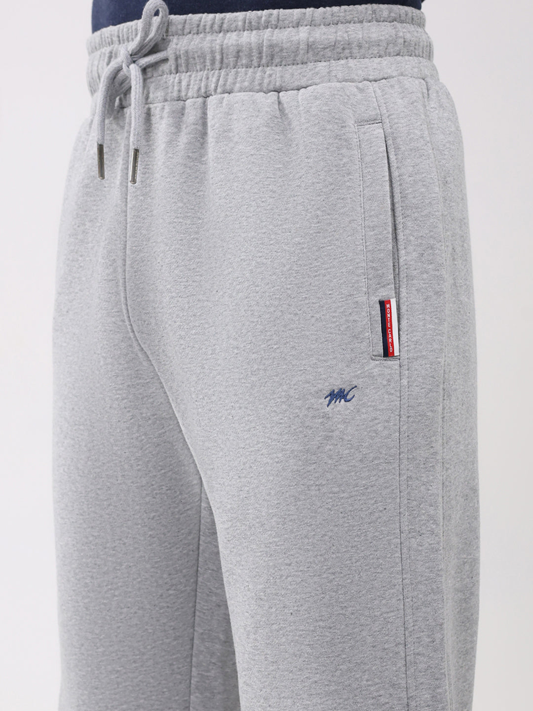 Men Grey Embroidered Collar Full Sleeve Winter Tracksuit