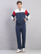 Men Blue Colourblocked Stand Collar Full Sleeve Winter Tracksuit