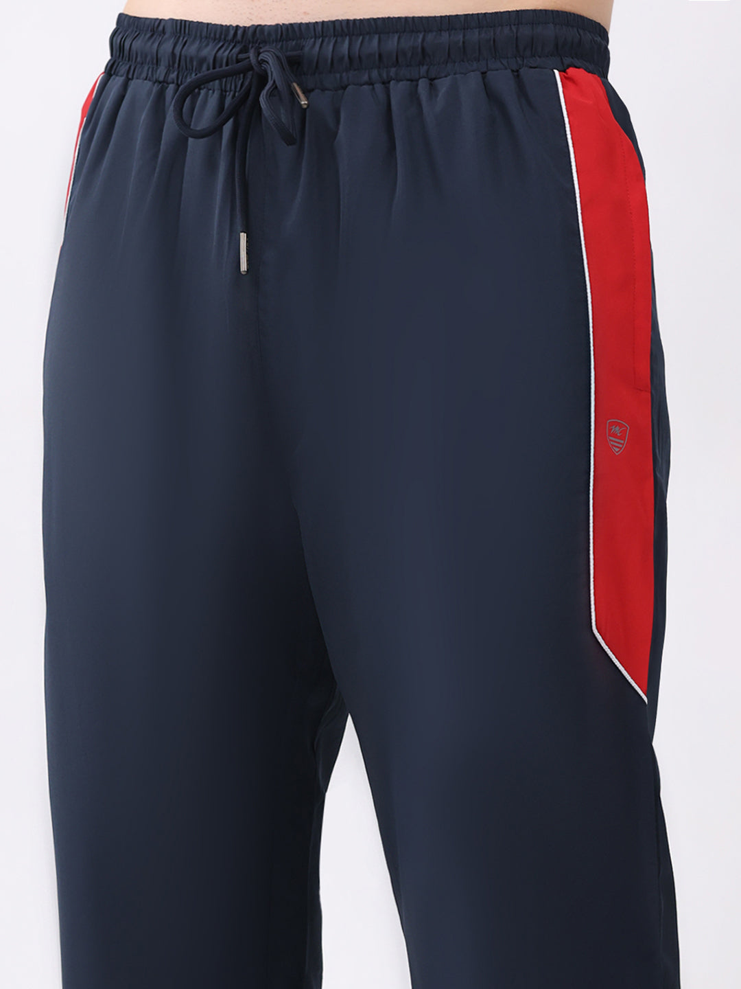 Men Navy Blue Solid Round Neck Full Sleeve Winter Tracksuit