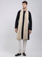 Men Beige Solid Wool Blend Lohi Shawl