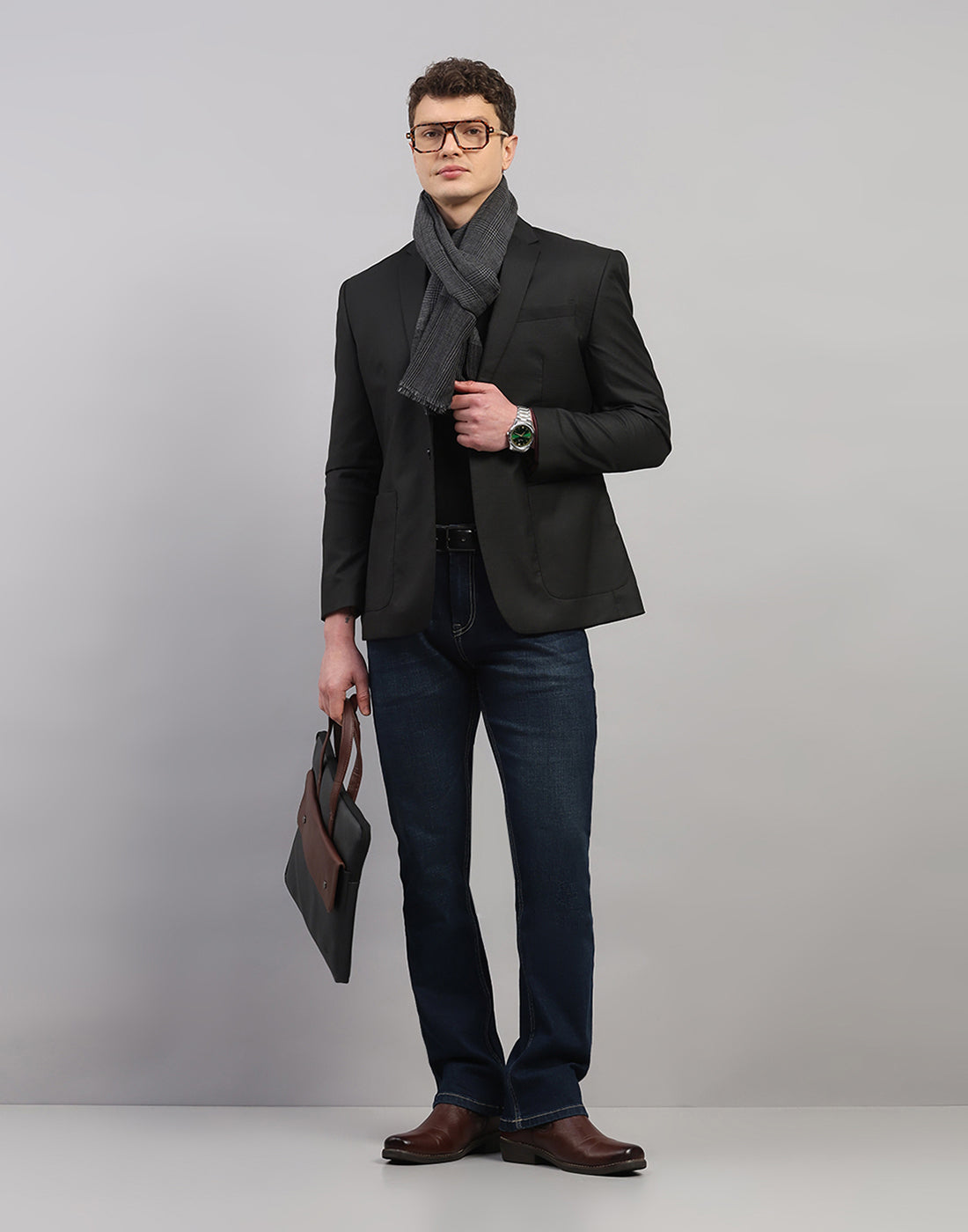 Men Multicolor Self Design Wool Muffler