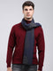 Men Navy Blue Self Design Wool Blend Muffler