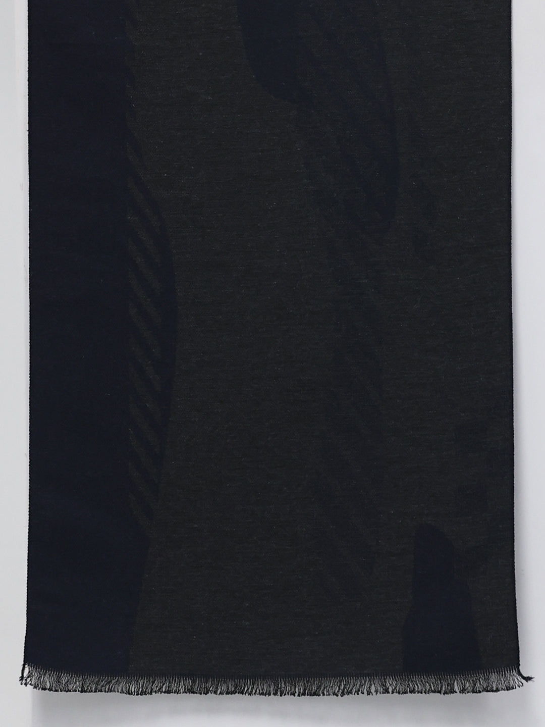 Men Navy Blue Self Design Wool Blend Muffler