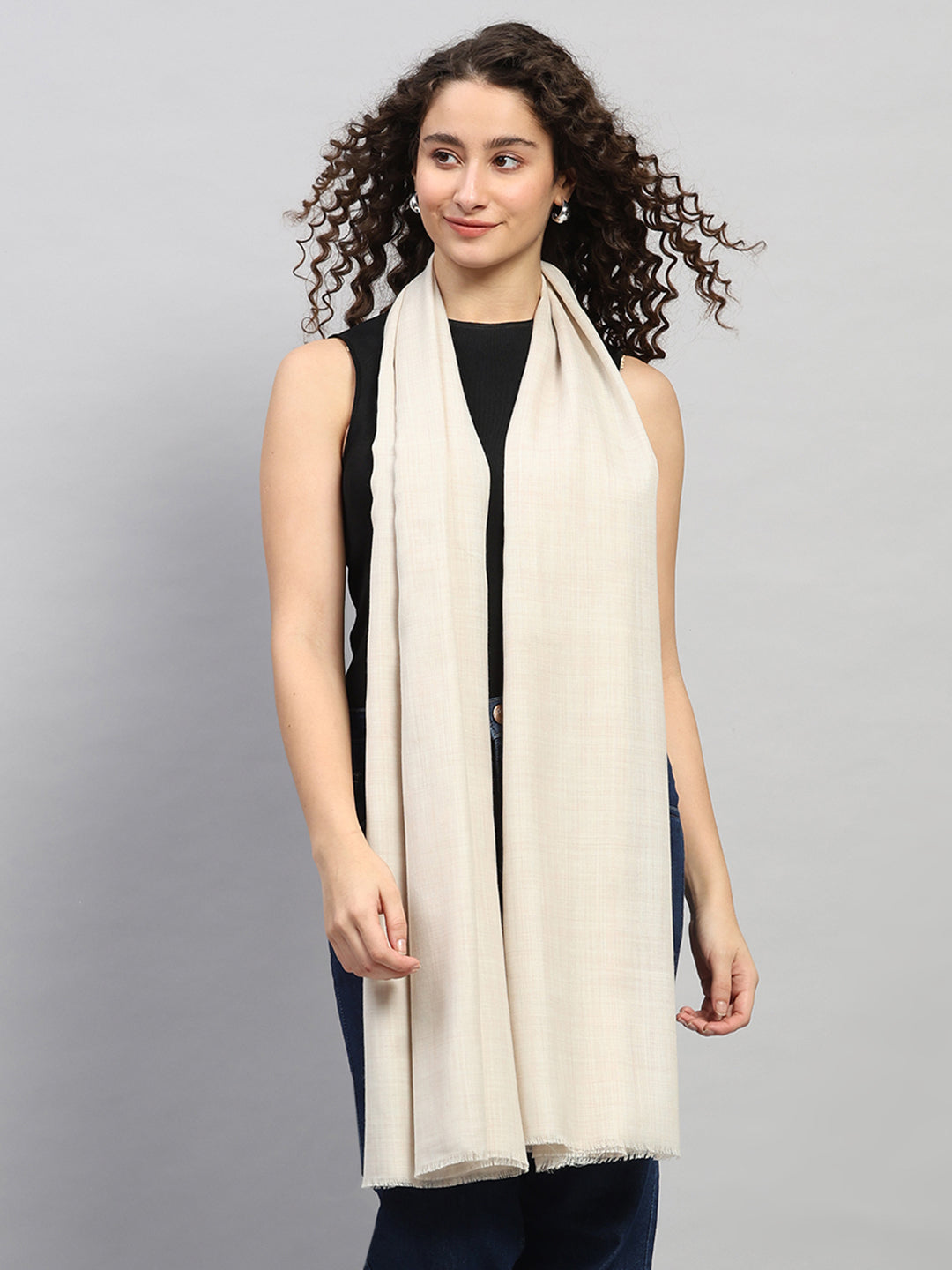 Women Multicolor Self Design Wool Shawl