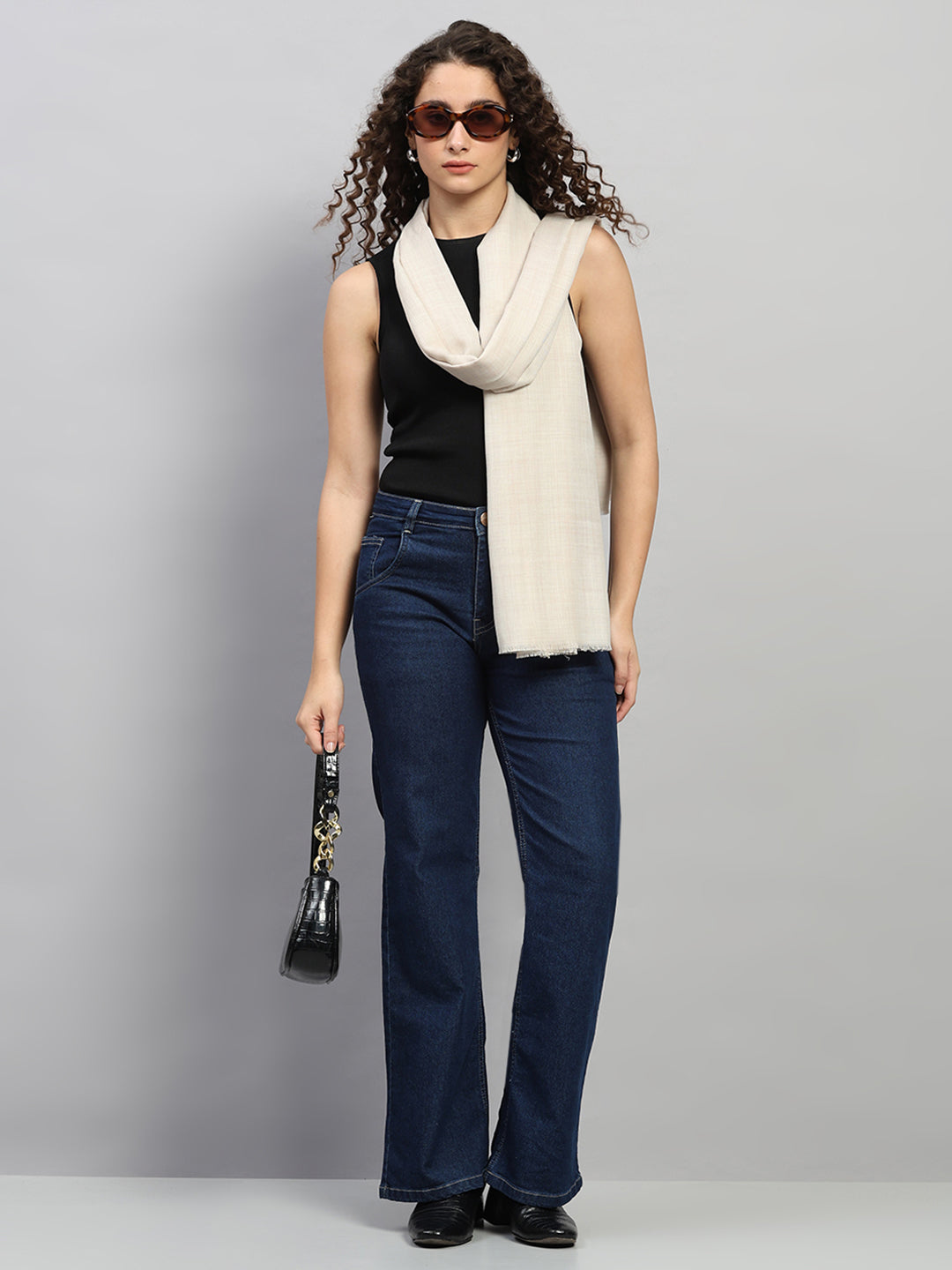 Women Multicolor Self Design Wool Shawl