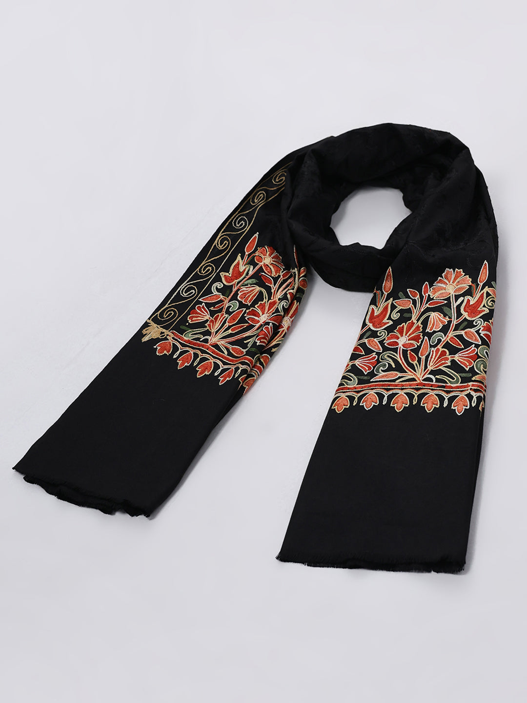 Women Multicolor Self Design Wool Blend Shawl