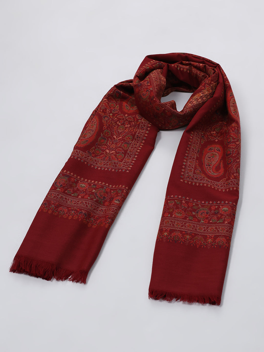 Women Multicolor Self Design Wool Blend Shawl