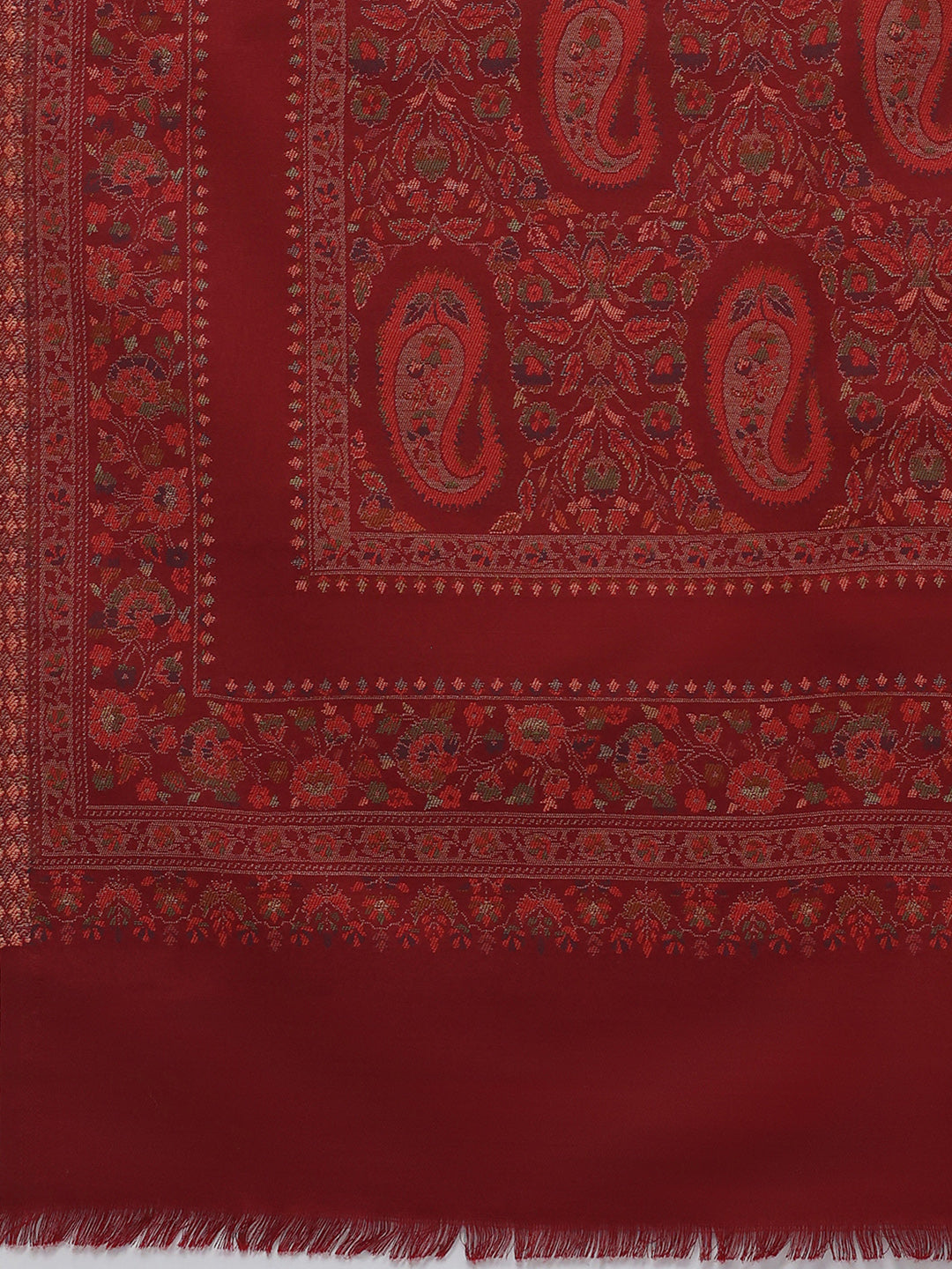 Women Multicolor Self Design Wool Blend Shawl