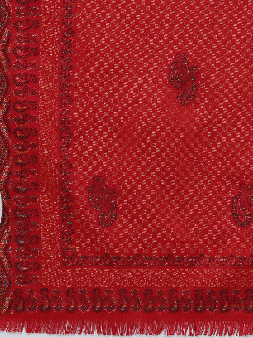 Women Multicolor Self Design Wool Blend Shawl