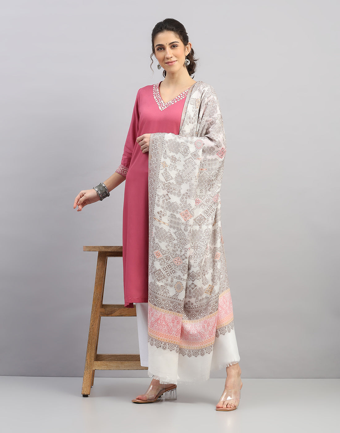 Women Multicolor Self Design   Shawl