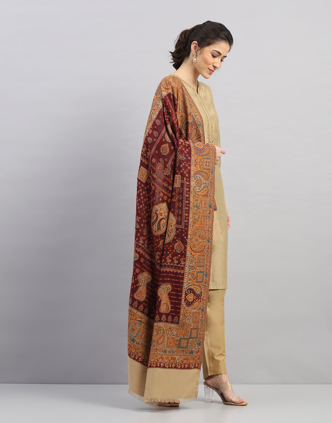 Women Multicolor Self Design   Shawl
