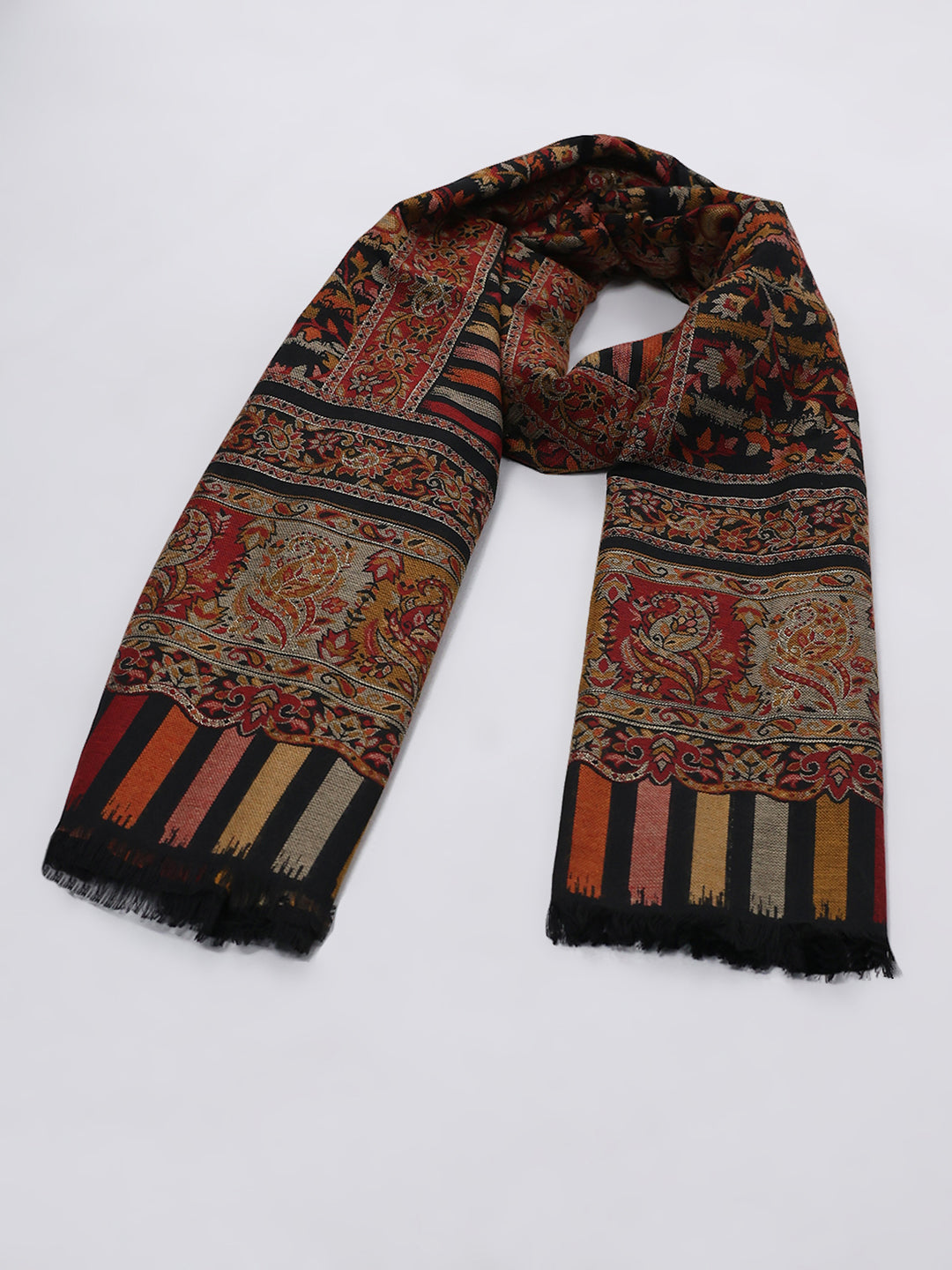 Women Multicolor Self Design Wool Blend Shawl