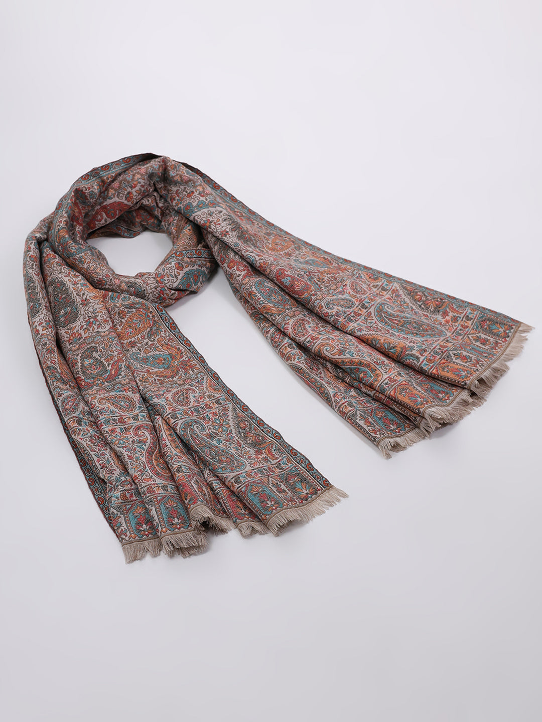 Women Multicolor Printed Wool Blend Shawl